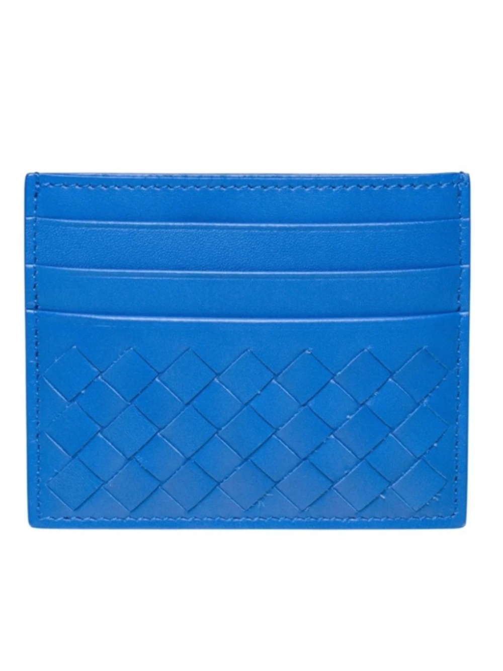 Bottega Veneta Intrecciato Credit Card Case in Bluette - New in Gift Box